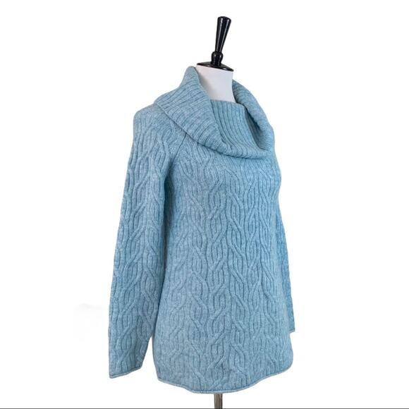 Dressbarn Westport Women's Sweater Cowl Neck Textured Blue Size Medium - Picture 3 of 11